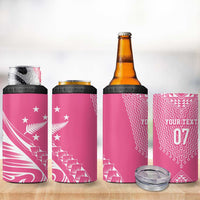 2025 Rugby Championship New Zealand Custom 4 in 1 Can Cooler Tumbler Poutama Motifs - Pink Out - Polynesian Pride