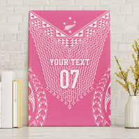 2025 Rugby Championship New Zealand Custom Canvas Wall Art Poutama Motifs - Pink Out - Polynesian Pride