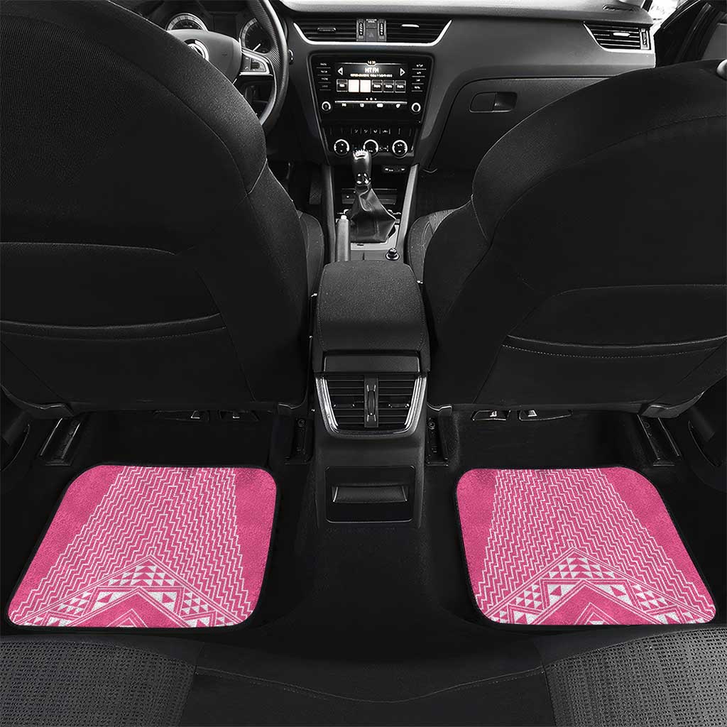 2025 Rugby Championship New Zealand Custom Car Mats Poutama Motifs - Pink Out - Polynesian Pride