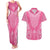 2025 Rugby Championship New Zealand Custom Couples Matching Tank Maxi Dress and Hawaiian Shirt Poutama Motifs - Pink Out - Polynesian Pride
