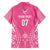 2025 Rugby Championship New Zealand Custom Family Matching Off The Shoulder Long Sleeve Dress and Hawaiian Shirt Poutama Motifs - Pink Out - Polynesian Pride
