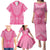 2025 Rugby Championship New Zealand Custom Family Matching Puletasi and Hawaiian Shirt Poutama Motifs - Pink Out - Polynesian Pride
