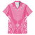 2025 Rugby Championship New Zealand Custom Family Matching Puletasi and Hawaiian Shirt Poutama Motifs - Pink Out - Polynesian Pride