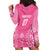 2025 Rugby Championship New Zealand Custom Hoodie Dress Poutama Motifs - Pink Out - Polynesian Pride
