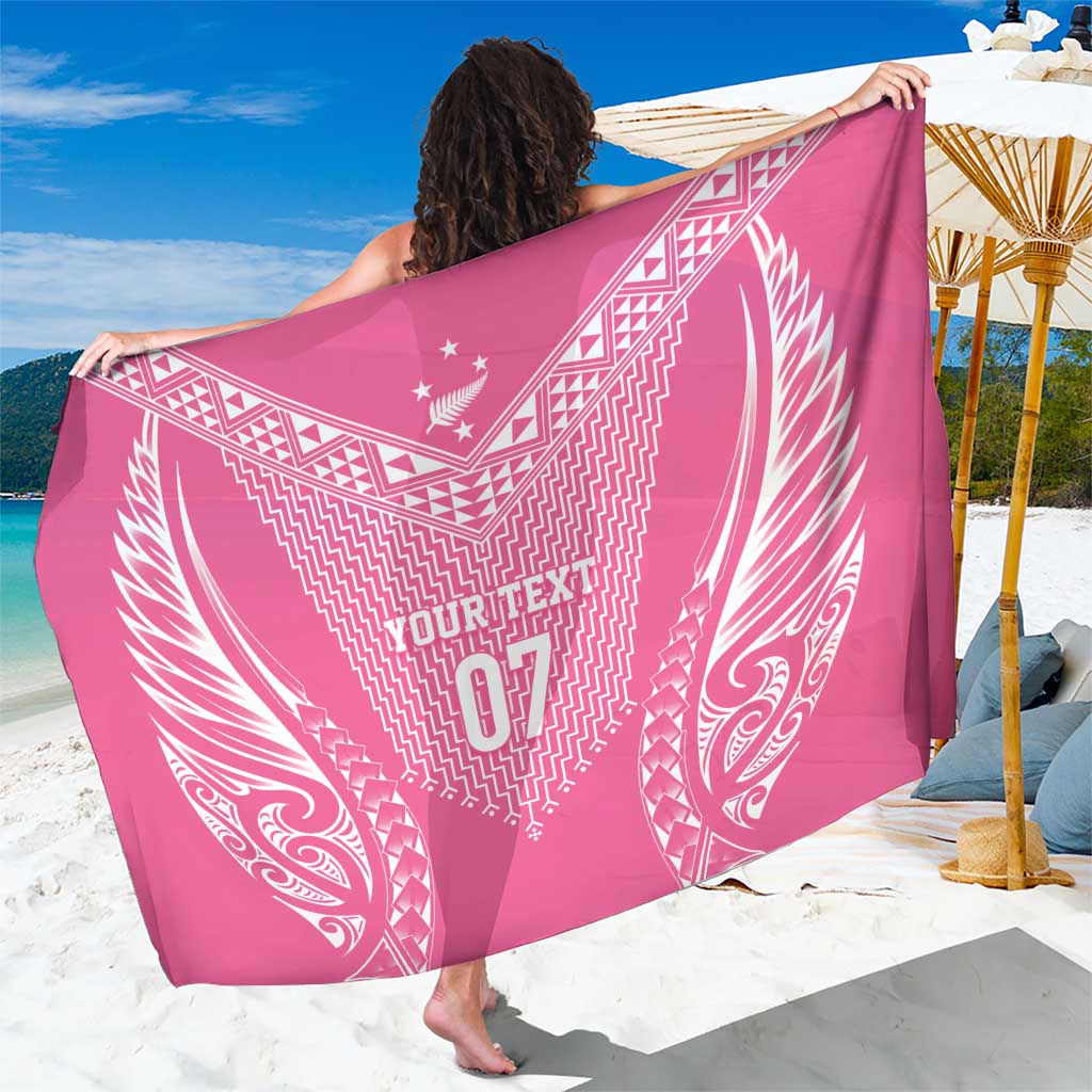 2025 Rugby Championship New Zealand Custom Sarong Poutama Motifs - Pink Out - Polynesian Pride