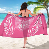 2025 Rugby Championship New Zealand Custom Sarong Poutama Motifs - Pink Out - Polynesian Pride