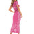 2025 Rugby Championship New Zealand Custom Short Sleeve Bodycon Dress Poutama Motifs - Pink Out - Polynesian Pride