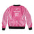 2025 Rugby Championship New Zealand Custom Sleeve Zip Bomber Jacket Poutama Motifs - Pink Out - Polynesian Pride