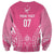 2025 Rugby Championship New Zealand Custom Sweatshirt Poutama Motifs - Pink Out - Polynesian Pride