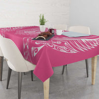 2025 Rugby Championship New Zealand Custom Tablecloth Poutama Motifs - Pink Out - Polynesian Pride