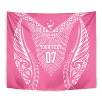 2025 Rugby Championship New Zealand Custom Tapestry Poutama Motifs - Pink Out - Polynesian Pride