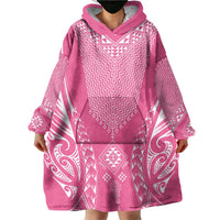 2025 Rugby Championship New Zealand Custom Wearable Blanket Hoodie Poutama Motifs - Pink Out - Polynesian Pride