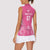 2025 Rugby Championship New Zealand Custom Women Sleeveless Polo Shirt Poutama Motifs - Pink Out - Polynesian Pride