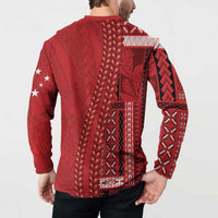 Samoa FAST Siapo Button Sweatshirt Tatau-Ulafala Vines - Polynesian Pride