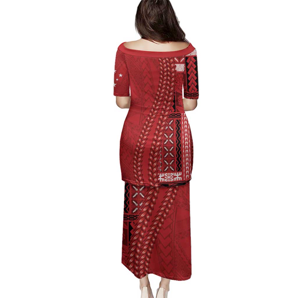 Samoa FAST Siapo Family Matching Puletasi and Hawaiian Shirt Tatau-Ulafala Vines - Polynesian Pride