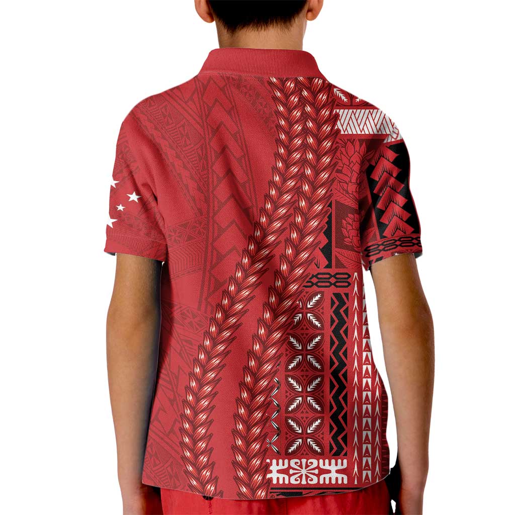 Samoa FAST Siapo Kid Polo Shirt Tatau-Ulafala Vines LT7 - Polynesian Pride