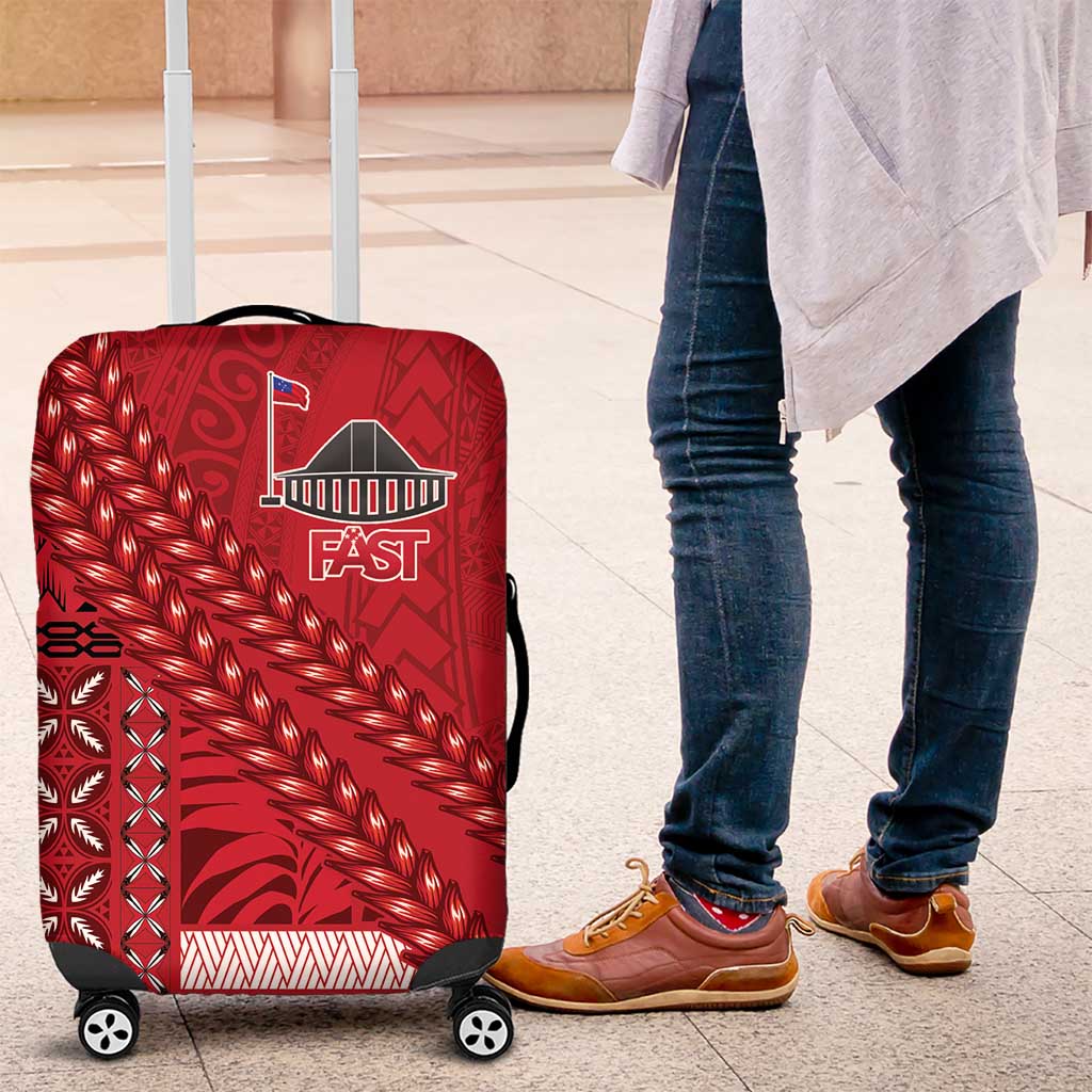 Samoa FAST Siapo Luggage Cover Tatau-Ulafala Vines LT7 Red - Polynesian Pride