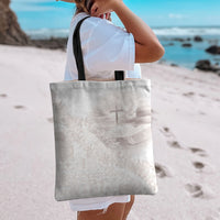 Samoa Lotu Tamaiti White Prayers Tote Bag Floral Mamanu Siapo