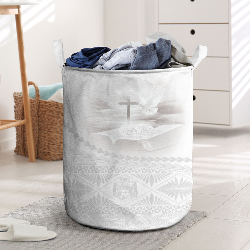 Tonga White Sunday Fakame Laundry Basket Tokelaufeletoa Kupesi