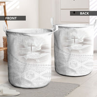 Tonga White Sunday Fakame Laundry Basket Tokelaufeletoa Kupesi