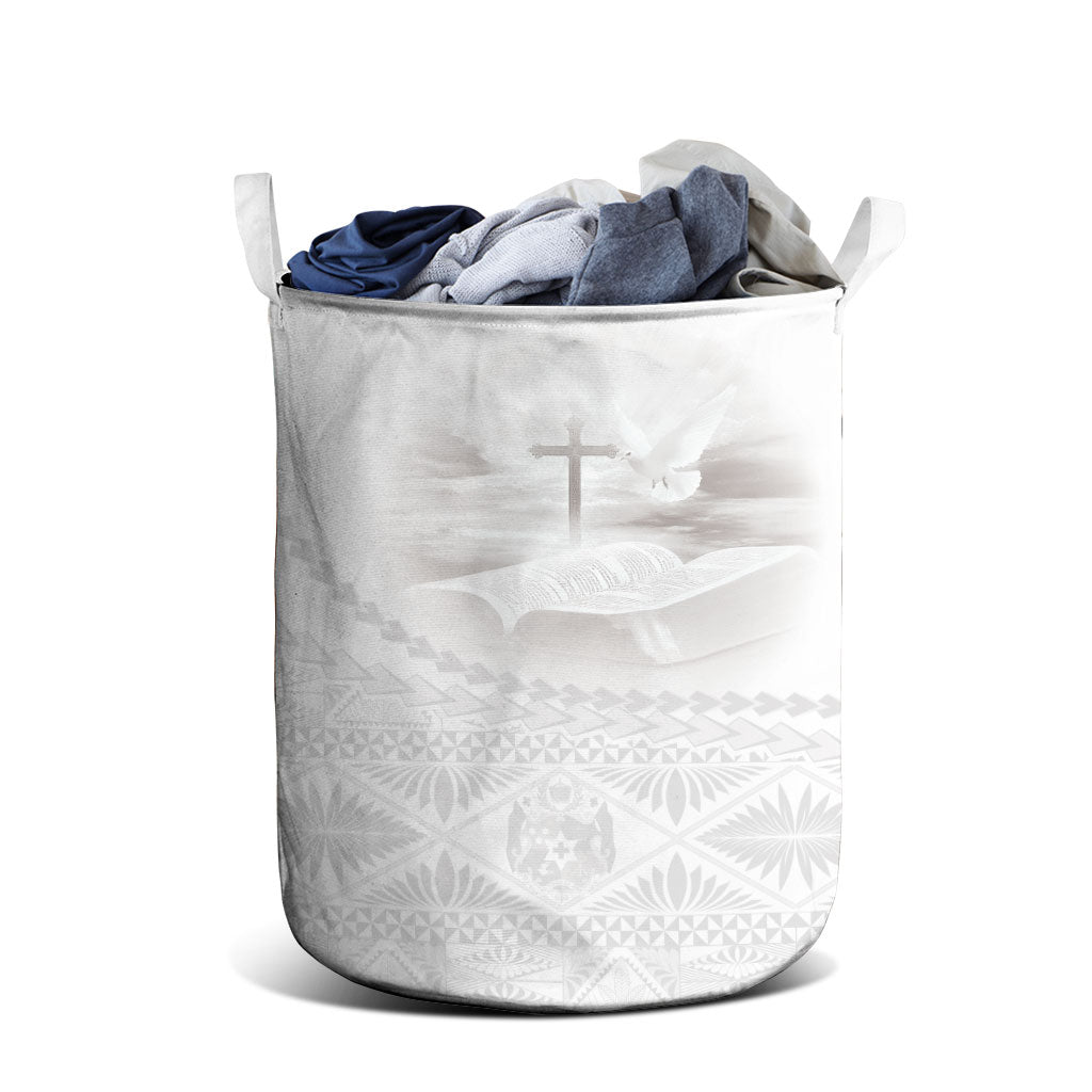 Tonga White Sunday Fakame Laundry Basket Tokelaufeletoa Kupesi