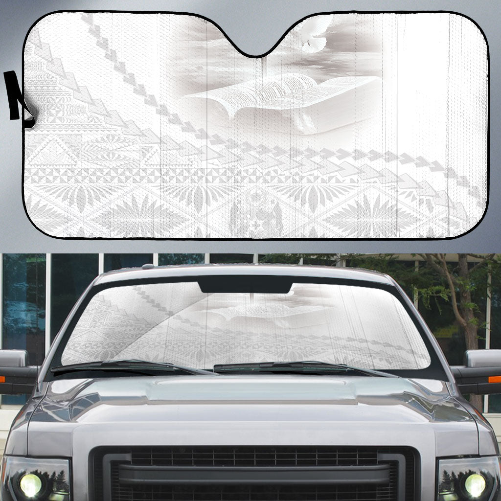 Tonga White Sunday Fakame Auto Sun Shade Tokelaufeletoa Kupesi