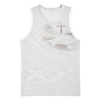 Tonga White Sunday Fakame Basketball Jersey Tokelaufeletoa Kupesi