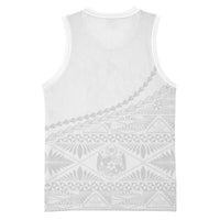 Tonga White Sunday Fakame Basketball Jersey Tokelaufeletoa Kupesi