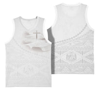 Tonga White Sunday Fakame Basketball Jersey Tokelaufeletoa Kupesi
