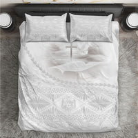 Tonga White Sunday Fakame Bedding Set Tokelaufeletoa Kupesi