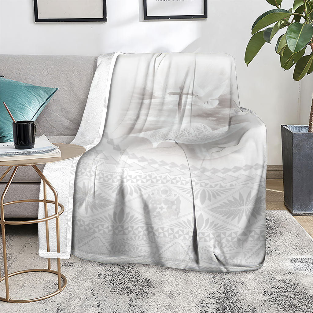 Tonga White Sunday Fakame Blanket Tokelaufeletoa Kupesi