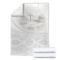 Tonga White Sunday Fakame Blanket Tokelaufeletoa Kupesi