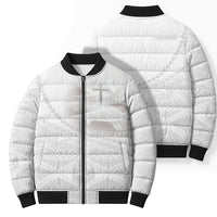 Tonga White Sunday Fakame Bomber Puffer Jacket Tokelaufeletoa Kupesi