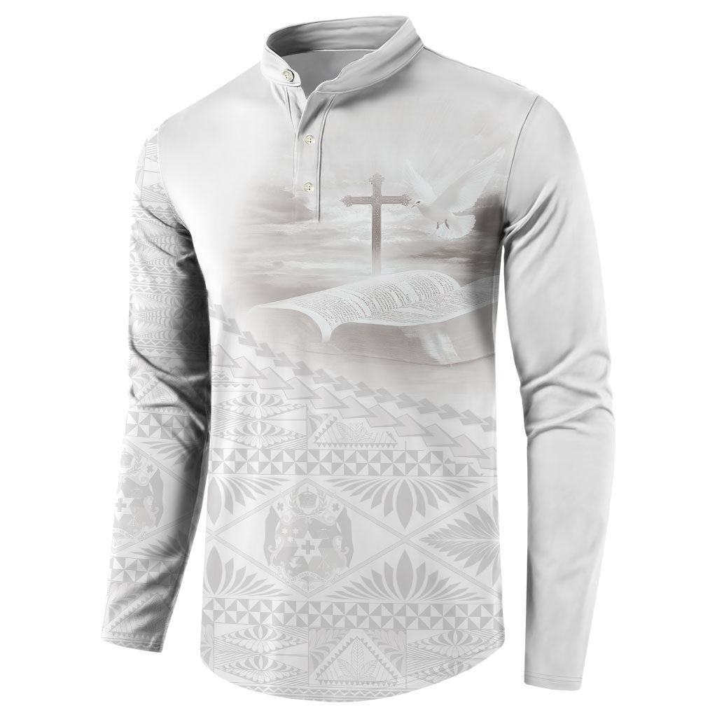 Tonga White Sunday Fakame Button Sweatshirt Tokelaufeletoa Kupesi