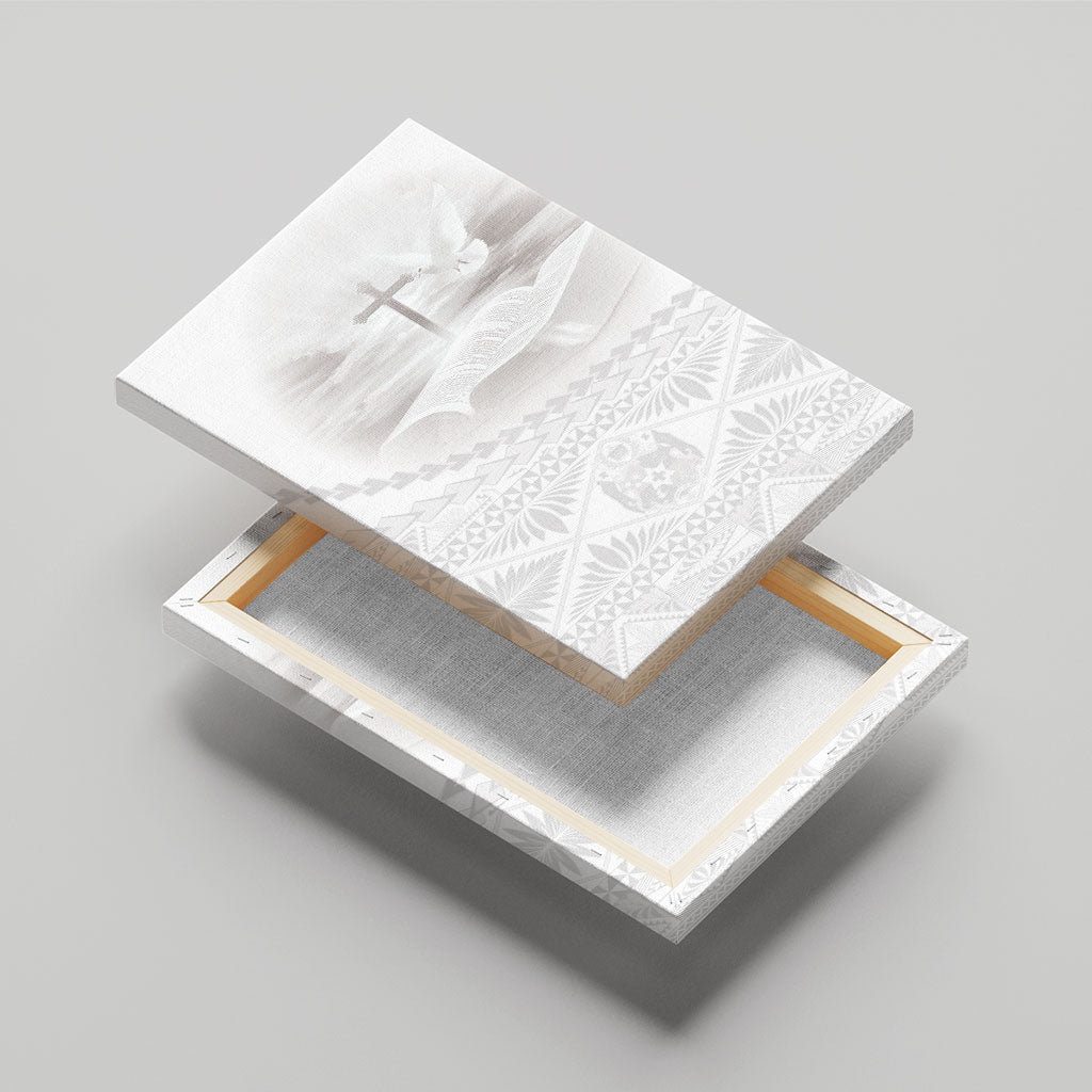 Tonga White Sunday Fakame Canvas Wall Art Tokelaufeletoa Kupesi