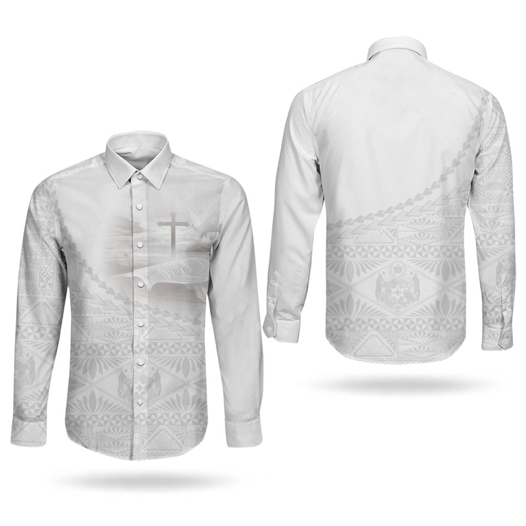 Tonga White Sunday Fakame Couples Matching Short Sleeve Bodycon Dress and Long Sleeve Button Shirt Tokelaufeletoa Kupesi