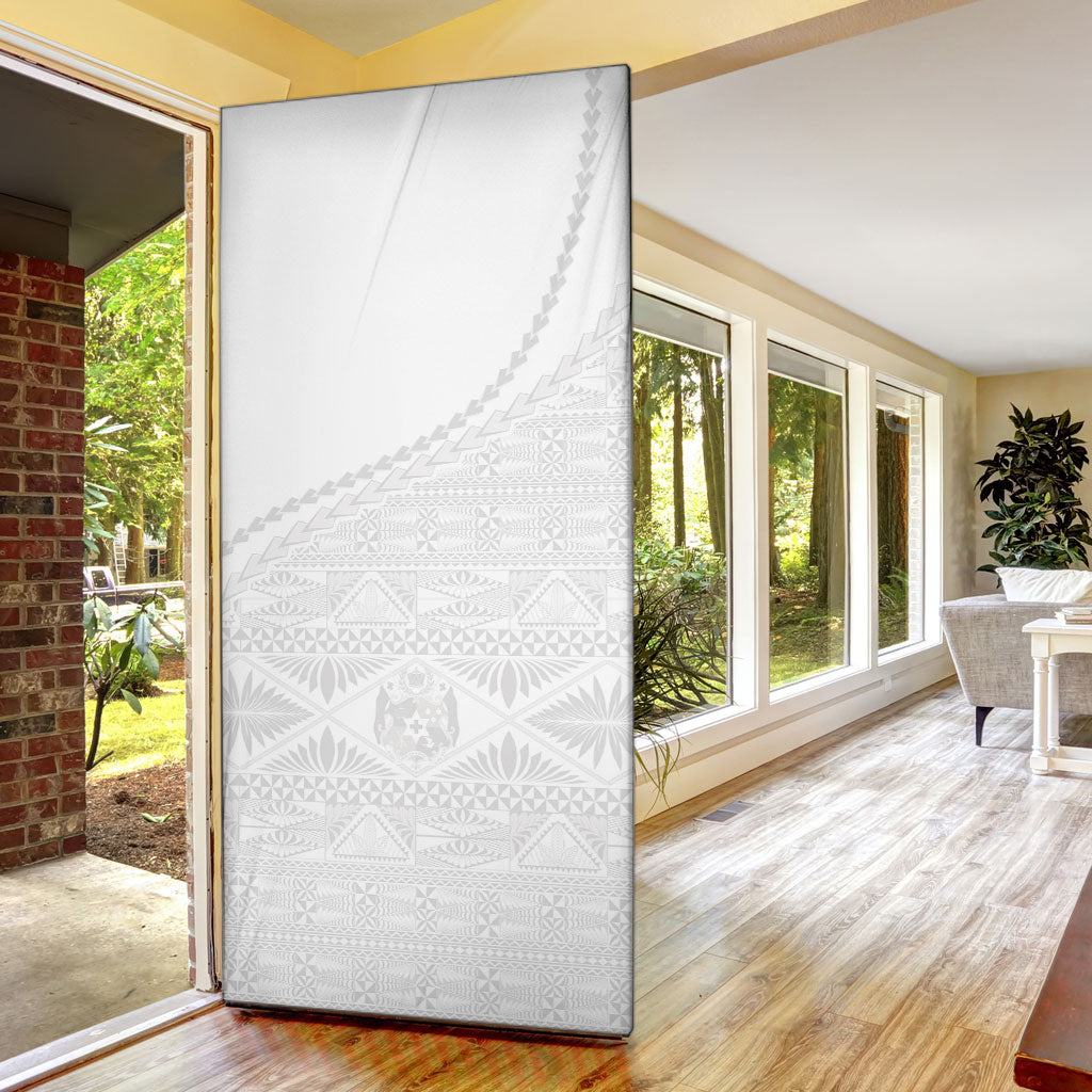 Tonga White Sunday Fakame Door Cover Tokelaufeletoa Kupesi