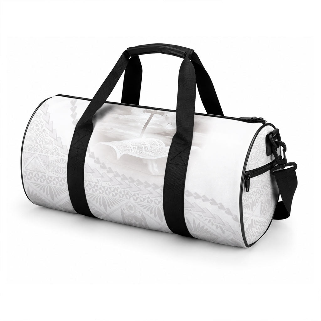 Tonga White Sunday Fakame Duffle Bag Tokelaufeletoa Kupesi