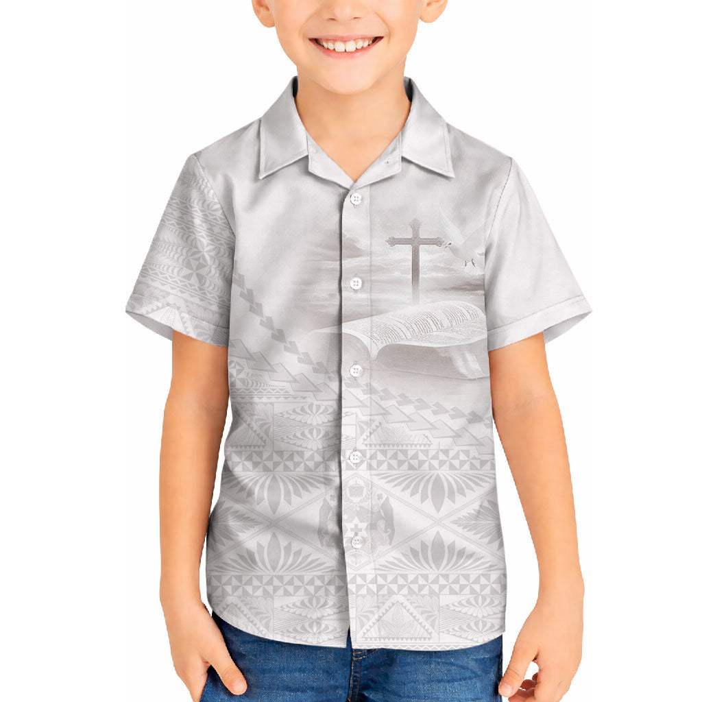 Tonga White Sunday Fakame Hawaiian Shirt Tokelaufeletoa Kupesi
