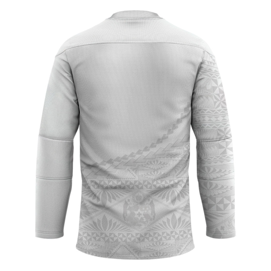 Tonga White Sunday Fakame Hockey Jersey Tokelaufeletoa Kupesi