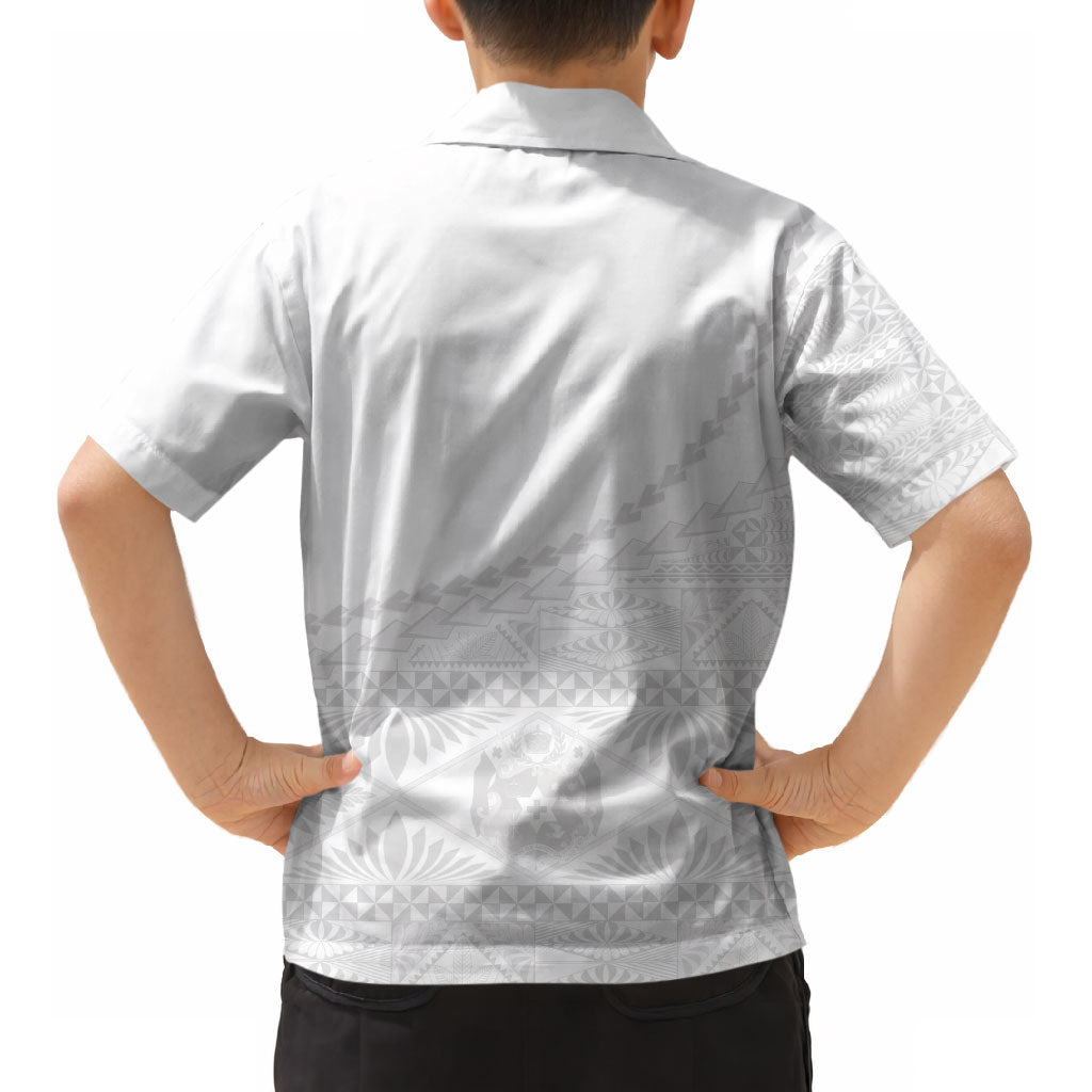 Tonga White Sunday Fakame Kid Hawaiian Shirt Tokelaufeletoa Kupesi