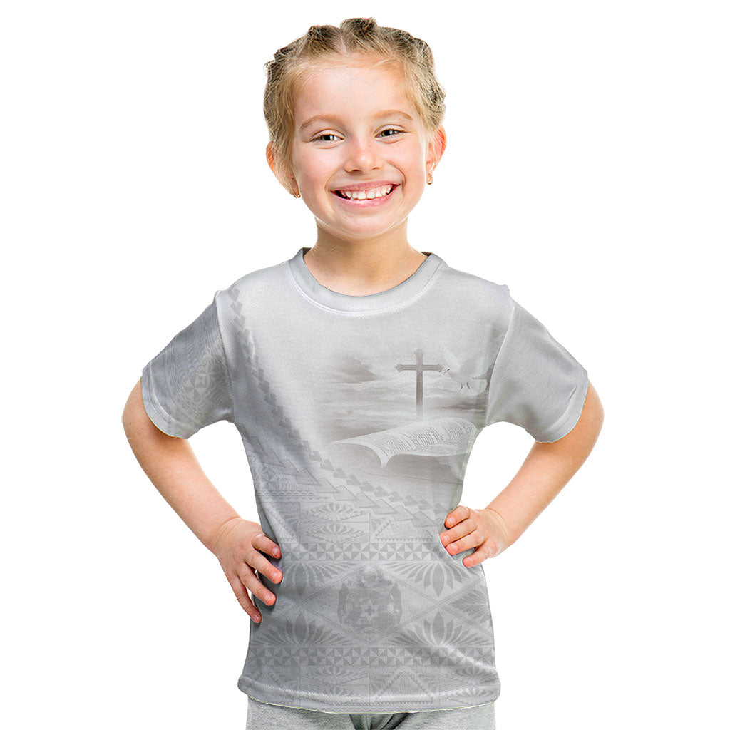 Tonga White Sunday Fakame Kid T Shirt Tokelaufeletoa Kupesi