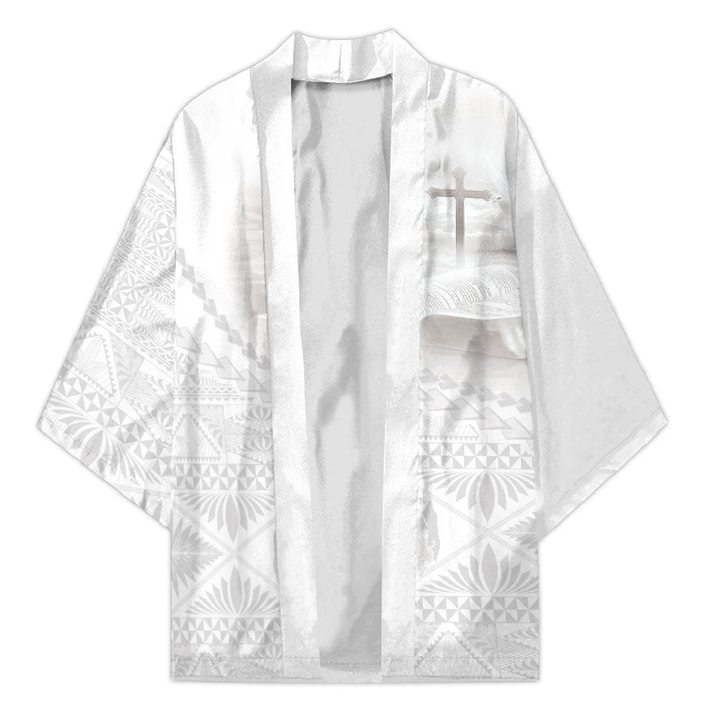 Tonga White Sunday Fakame Kimono Tokelaufeletoa Kupesi