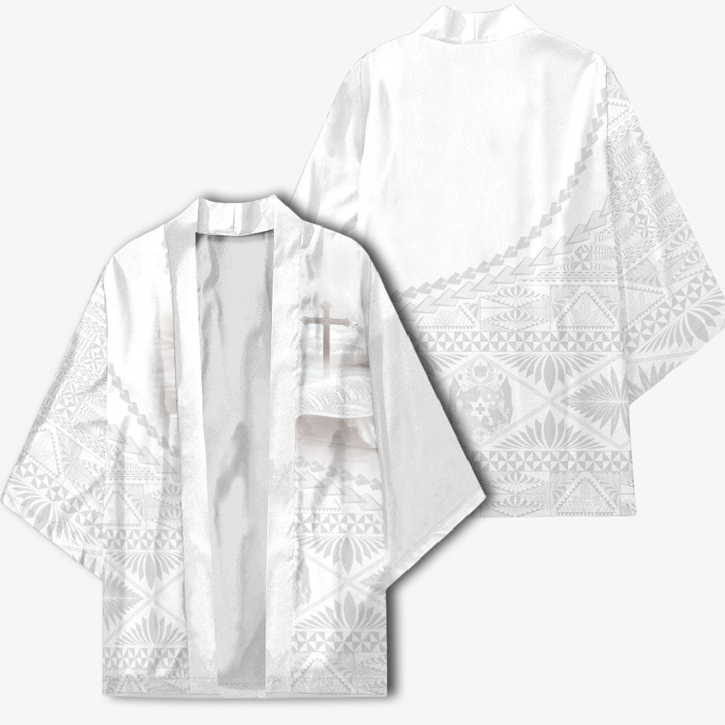 Tonga White Sunday Fakame Kimono Tokelaufeletoa Kupesi