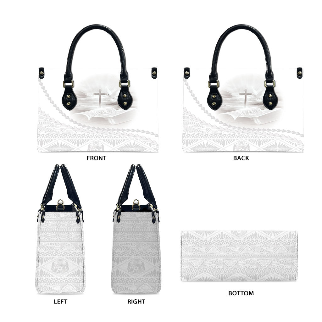 Tonga White Sunday Fakame Leather Bag Tokelaufeletoa Kupesi