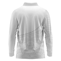 Tonga White Sunday Fakame Long Sleeve Polo Shirt Tokelaufeletoa Kupesi