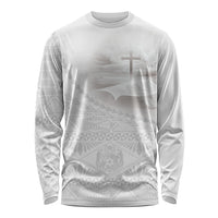 Tonga White Sunday Fakame Long Sleeve Shirt Tokelaufeletoa Kupesi