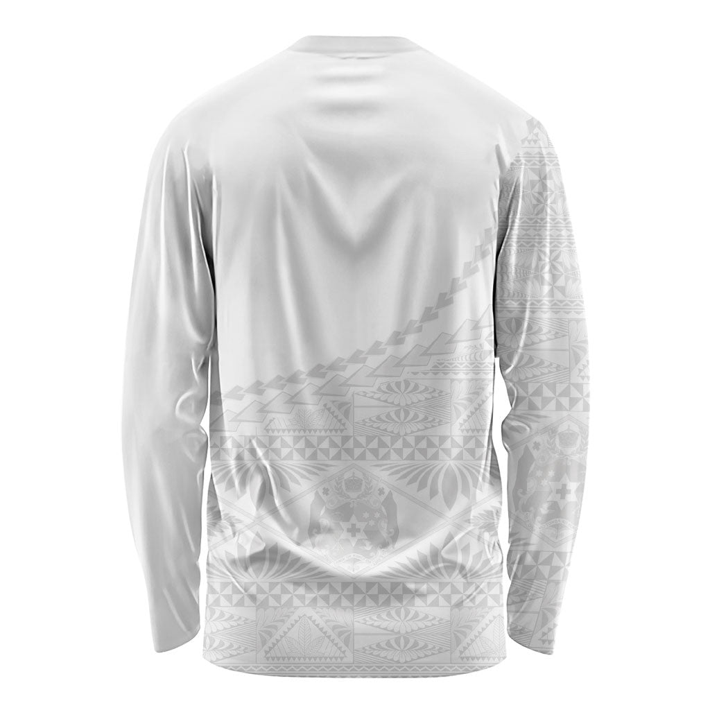 Tonga White Sunday Fakame Long Sleeve Shirt Tokelaufeletoa Kupesi