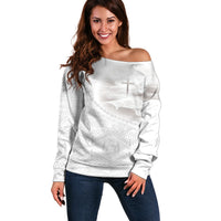 Tonga White Sunday Fakame Off Shoulder Sweater Tokelaufeletoa Kupesi