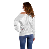 Tonga White Sunday Fakame Off Shoulder Sweater Tokelaufeletoa Kupesi
